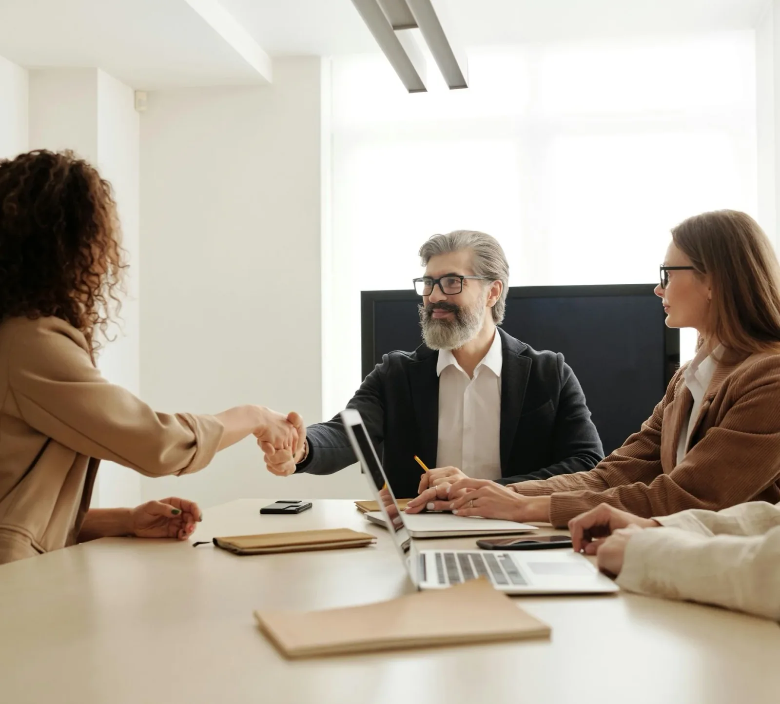 A small leadership development group in discussion